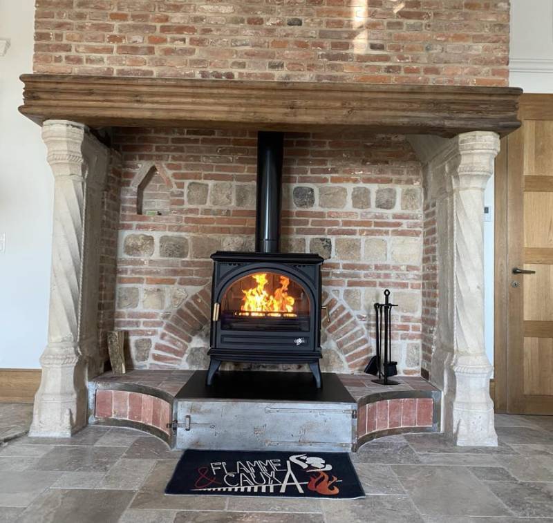 Pose Poêle à Bois Godin Modèle Carvin à Cany Barville